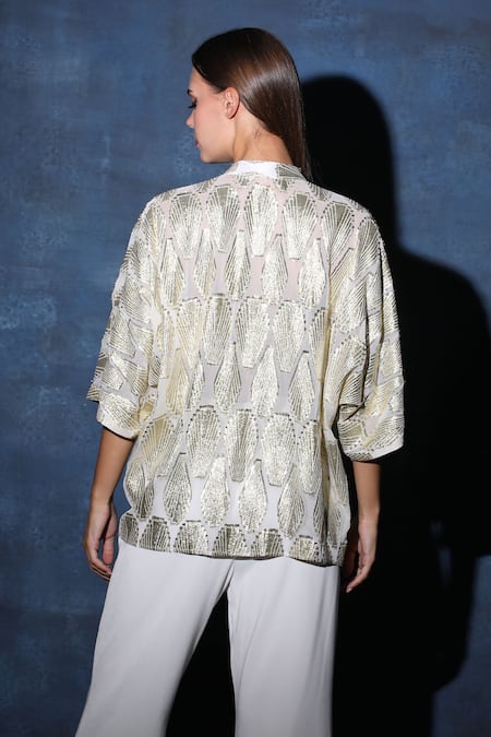 Swatee Singh Oversized Georgette Shirt Top 