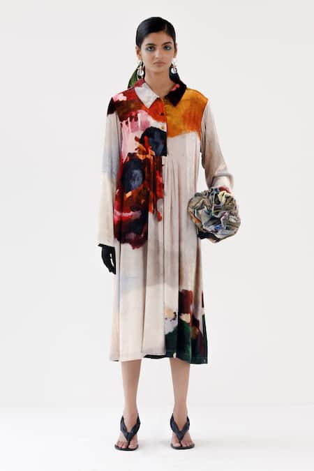 Yavi Lara Silk Velvet Dress 