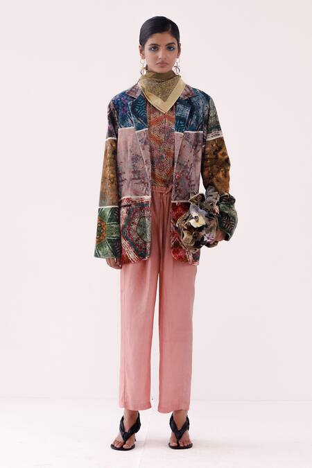 Yavi Multi Color Cotton Collared Julie Artwork Print Jacket Online at Aza Fashions Yavi_Multi Color Cotton Collared Julie Artwork Print Jacket _Online_at_Aza_Fashions