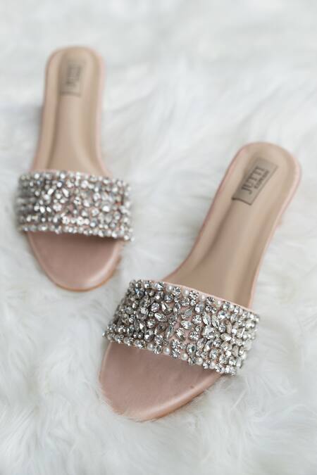 Jutti Express Pink Crystals Embellished Heels Online at Aza Fashions Jutti Express_Pink Crystals Embellished Heels_Online_at_Aza_Fashions
