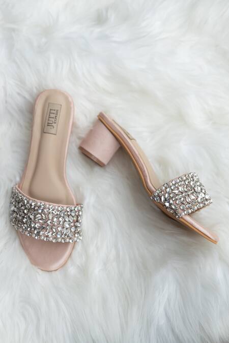 Buy Jutti Express Pink Crystals Embellished Heels Online at Aza Fashions Buy_Jutti Express_Pink Crystals Embellished Heels_Online_at_Aza_Fashions