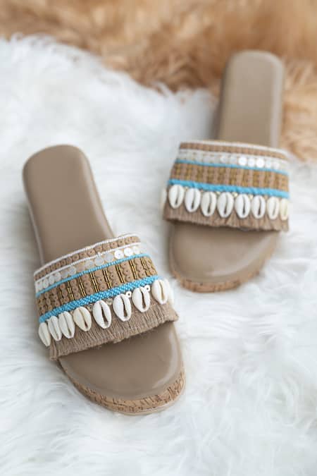 Jutti Express Cowrie Shell Embellished Wedges 