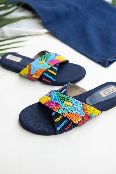 Jutti Express Abstract Beads Embroidered Flats 