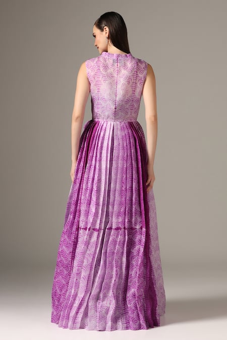 Yashodhara Shibori Pattern Front Tie Jacket Palazzo Set 