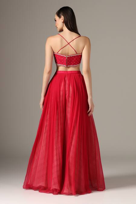 Yashodhara Pink Organza Embroidered Shibori Cape Cutdana Yoke Palazzo Set Online at Aza Fashions Yashodhara_Pink Organza Embroidered Shibori Cape Cutdana Yoke Palazzo Set _Online_at_Aza_Fashions