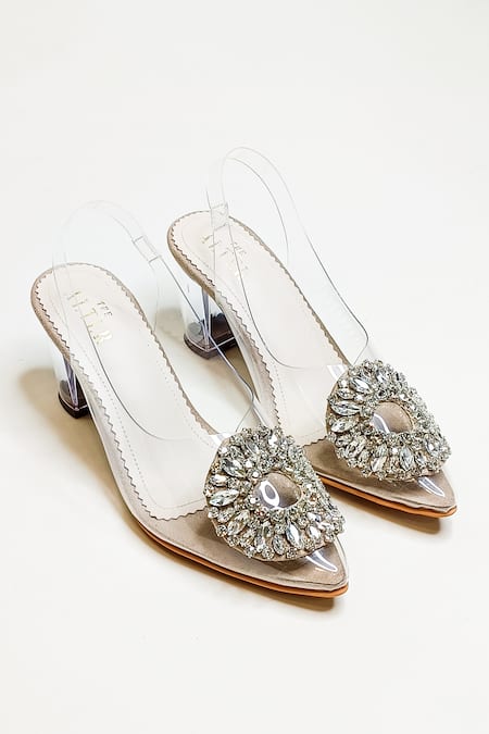 Shop The Alter Beige Crystals Layla Embellished Block Heels at Aza Fashions Shop_The Alter_Beige Crystals Layla Embellished Block Heels _at_Aza_Fashions