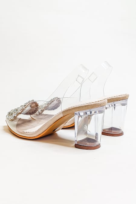 The Alter Beige Crystals Layla Embellished Block Heels Online at Aza Fashions The Alter_Beige Crystals Layla Embellished Block Heels _Online_at_Aza_Fashions