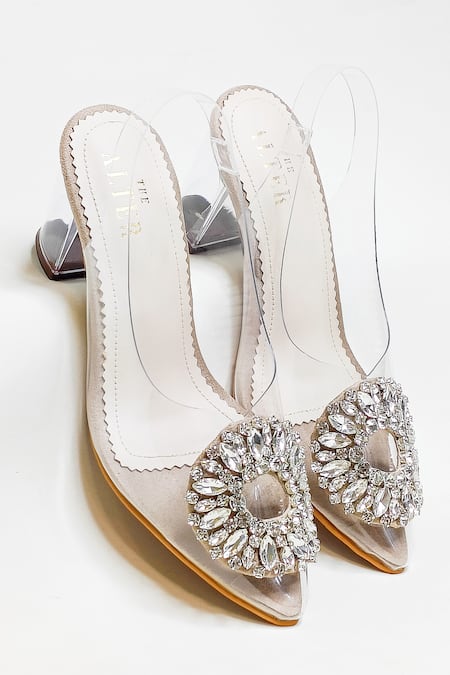Shop The Alter Beige Crystals Layla Embellished Block Heels Online at Aza Fashions Shop_The Alter_Beige Crystals Layla Embellished Block Heels _Online_at_Aza_Fashions