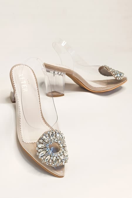 Buy The Alter Beige Crystals Layla Embellished Block Heels Buy_The Alter_Beige Crystals Layla Embellished Block Heels