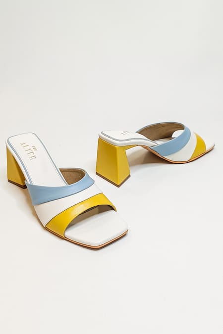 The Alter_White Cassie Color Blocked Heels _Online_at_Aza_Fashions