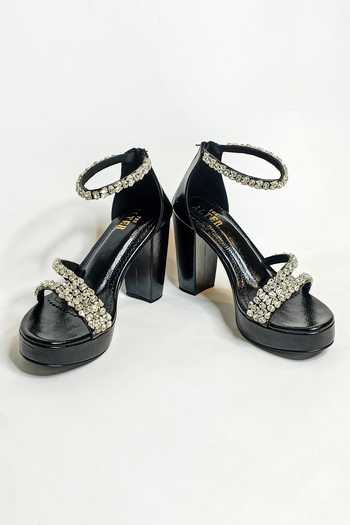 Shop_The Alter_Black Rhinestones Aria Embellished Block Heels 