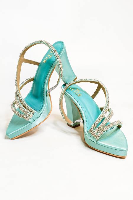 Shop_The Alter_Green Rhinestones Sea Block Heels 