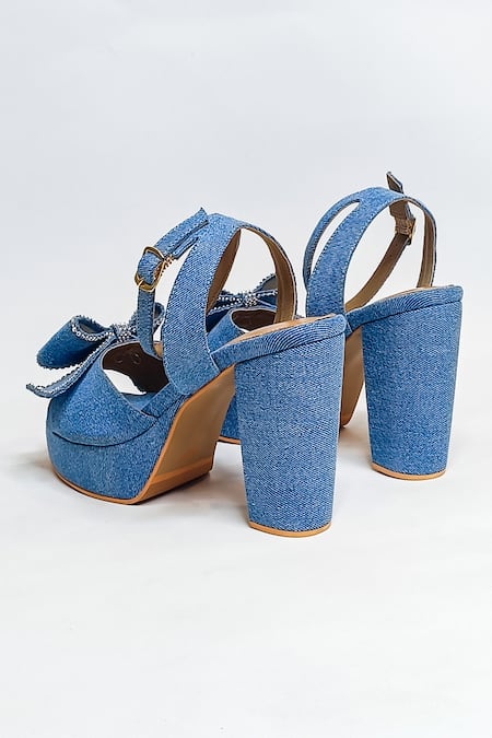 Shop The Alter Blue Stones Embellished Block Heels Online at Aza Fashions Shop_The Alter_Blue Stones Embellished Block Heels _Online_at_Aza_Fashions