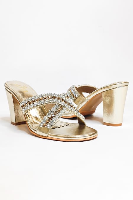 Little Mistress Silver Diamanté Strappy Mid Block Heel Sandals | New Look