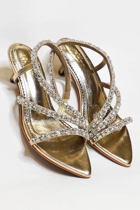 Gold discount jeweled heels