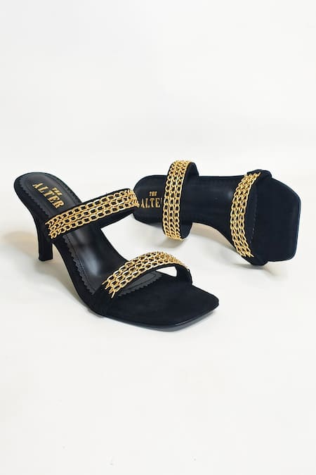 The Alter_Black Chains Georgina Embellished Stiletto Heels _Online_at_Aza_Fashions