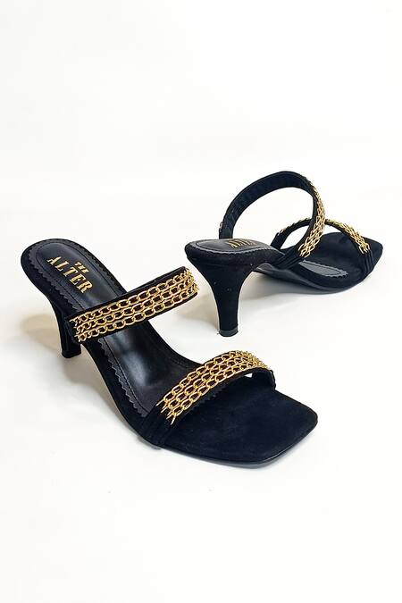 The Alter_Black Chains Georgina Embellished Stiletto Heels _at_Aza_Fashions