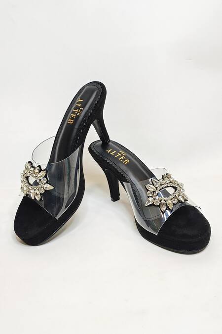 The Alter Black Stone And Brooch Embellished Marina Stiletto Heels Online at Aza Fashions The Alter_Black Stone And Brooch Embellished Marina Stiletto Heels _Online_at_Aza_Fashions