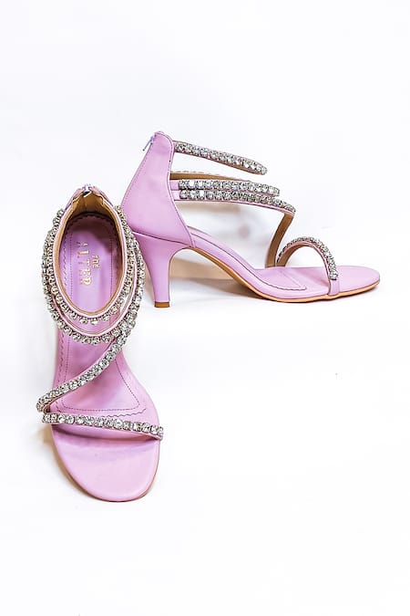 Purple Glitter High Heel Peeptoe Shoe Isolated On White Background Stock  Photo - Download Image Now - iStock