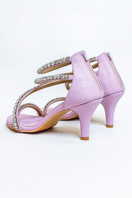 Snapklik.com : High Heels, Women Pumps DOrsay Ankle Strap Pointed Toe  Stiletto Heels Party Wedding Shoes Purple Metal Size 7