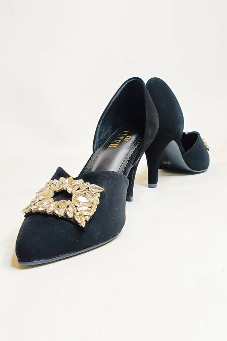 Buy The Alter Black Rhinestone And Brooch Embellished Raya Stilettos Online at Aza Fashions Buy_The Alter_Black Rhinestone And Brooch Embellished Raya Stilettos _Online_at_Aza_Fashions