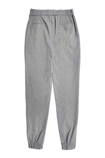 Buy Dash And Dot Grey Viscose, Polyester Plain Jogger Pant Online at Aza Fashions Buy_Dash And Dot_Grey Viscose, Polyester Plain Jogger Pant _Online_at_Aza_Fashions