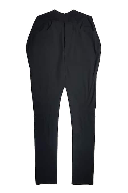 Dash And Dot_Black Lycra, Viscose, Polyester Equestrian Pant_Online_at_Aza_Fashions