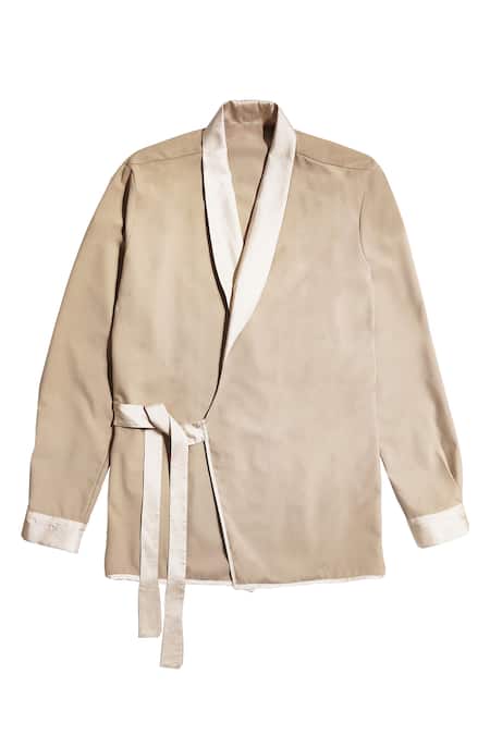 Dash And Dot Brown Viscose, Polyester Side Tie-up Jacket With Pant Online at Aza Fashions Dash And Dot_Brown Viscose, Polyester Side Tie-up Jacket With Pant _Online_at_Aza_Fashions
