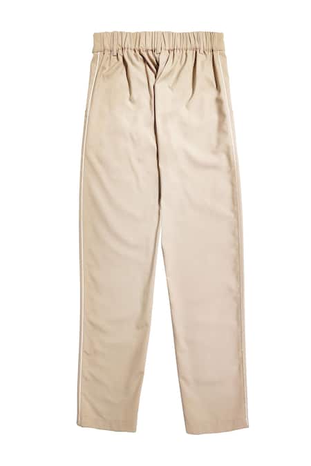 Dash And Dot Brown Viscose, Polyester Side Tie-up Jacket With Pant at Aza Fashions Dash And Dot_Brown Viscose, Polyester Side Tie-up Jacket With Pant _at_Aza_Fashions