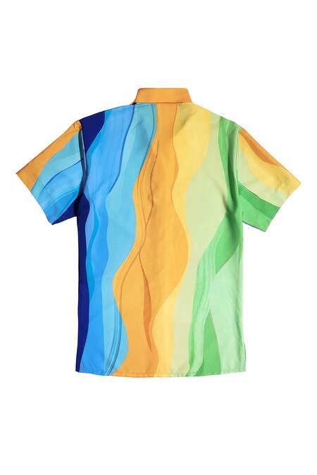 Buy Dash And Dot Multi Color Polyester Abstract Hand Painted Shirt And Shorts Set Online at Aza Fashions Buy_Dash And Dot_Multi Color Polyester Abstract Hand Painted Shirt And Shorts Set _Online_at_Aza_Fashions