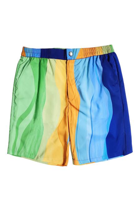 Shop Dash And Dot Multi Color Polyester Abstract Hand Painted Shirt And Shorts Set Online at Aza Fashions Shop_Dash And Dot_Multi Color Polyester Abstract Hand Painted Shirt And Shorts Set _Online_at_Aza_Fashions