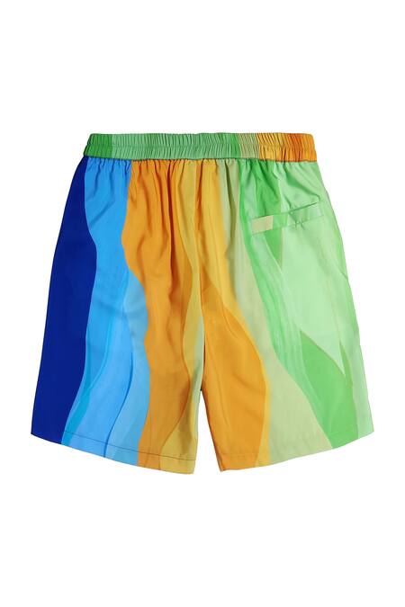 Dash And Dot Multi Color Polyester Abstract Hand Painted Shirt And Shorts Set at Aza Fashions Dash And Dot_Multi Color Polyester Abstract Hand Painted Shirt And Shorts Set _at_Aza_Fashions