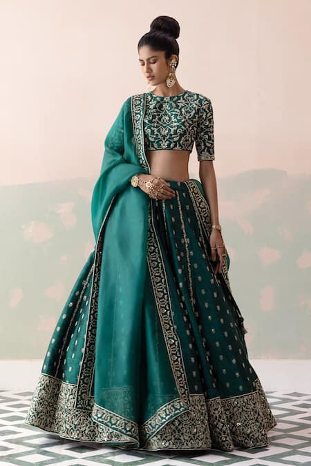 Taisha Forest Jaal Embroidered Bridal Lehenga Set 