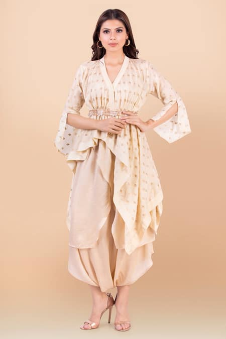 Jajobaa Asymmetric Jacket & Dhoti Pant Set 