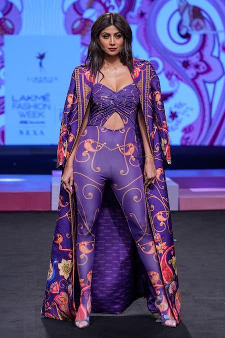 Shop_Limerick By Abirr N' Nanki_Multi Color Sheeted Satin Blend Printed Paisley Labisa Jacket  _Online_at_Aza_Fashions