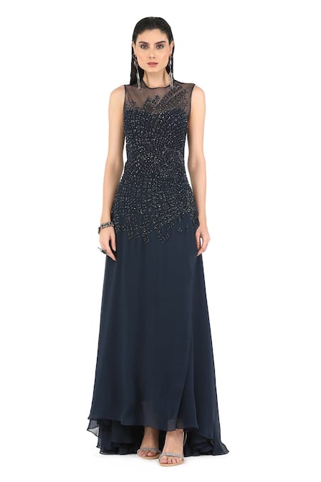 Rohit Gandhi + Rahul Khanna Nebula Crystal Beaded Gown 