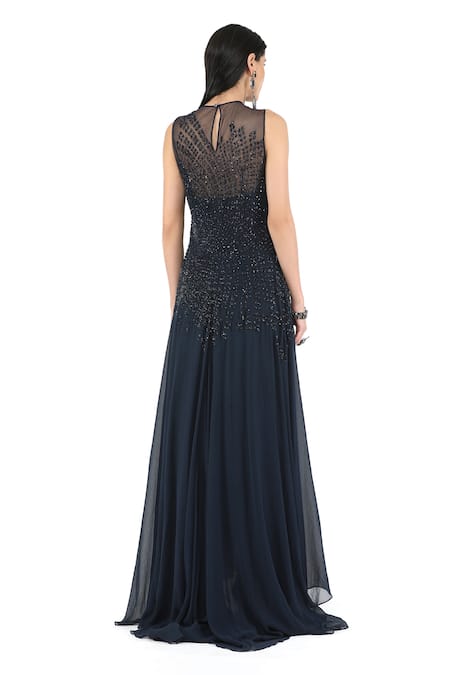 Rohit Gandhi + Rahul Khanna Nebula Crystal Beaded Gown 