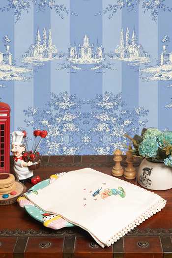 Shop DE Chevalerie EN Rouge Off White Organic Cotton Digital Printed Tea Dessert Table Napkins at Aza Fashions Shop_DE Chevalerie EN Rouge_Off White Organic Cotton Digital Printed Tea Dessert Table Napkins_at_Aza_Fashions