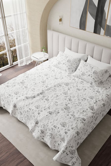 Houmn Uplift Cotton Floral Pattern Bedsheet Set 