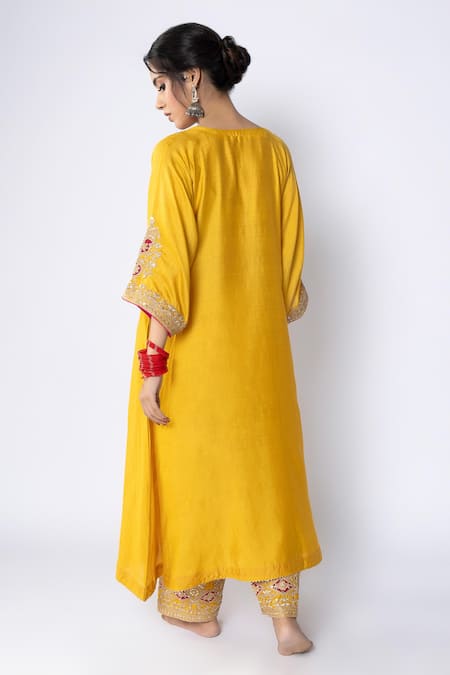 Pants And Pajamas Zari Embroidered A-Line Kurta 