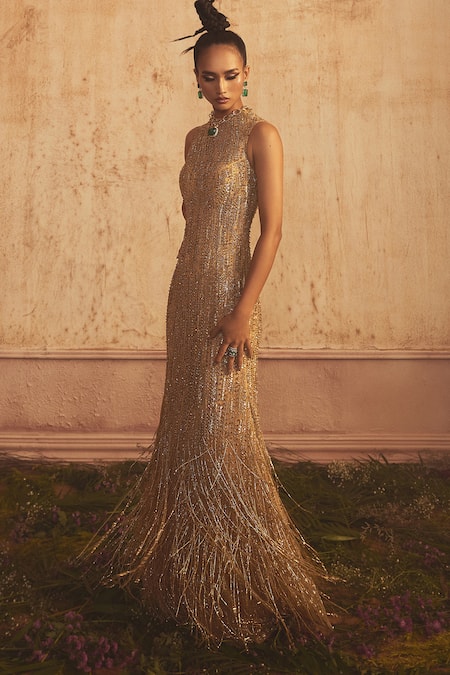 Shivani Awasty Lana Hand Embroidered Gown 