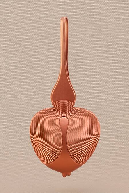 Ampm_Brown Kudrat Abstract Pattern Handle Bag _Online_at_Aza_Fashions