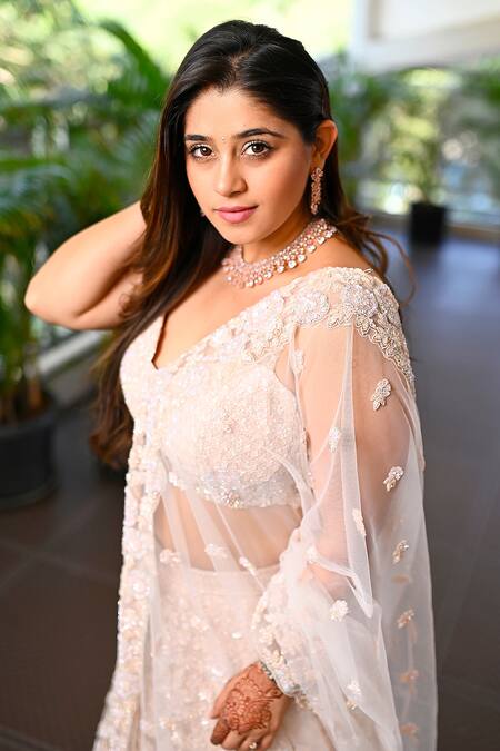 Buy Kalighata Pink Net Cut Work, Sequins Floral Cutdana And Embellished Bridal Lehenga Set Online at Aza Fashions Buy_Kalighata_Pink Net Cut Work, Sequins Floral Cutdana And Embellished Bridal Lehenga Set _Online_at_Aza_Fashions