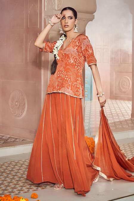 Megha Pitti Hand Embroidered Kurta Sharara Set 