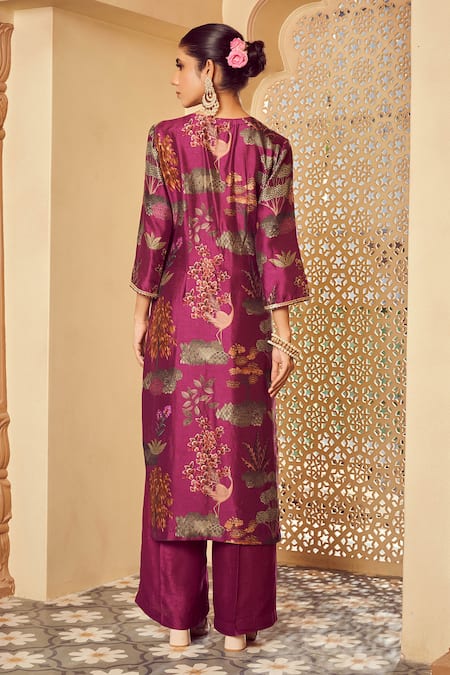 Megha Pitti Floral Pattern Kurta Pant Set 