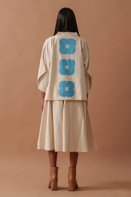 Stoique Marigold Print Midi Skirt 