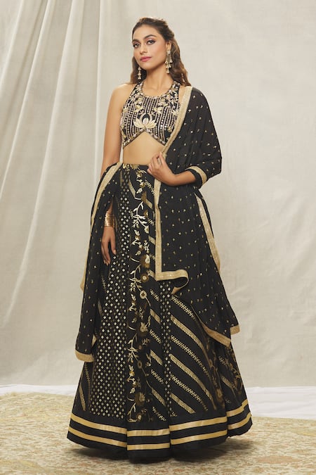 Designer Lehenga Choli Dupatta Women Cotton Banarasi Wedding Wear Navy  Blue-Pink | eBay
