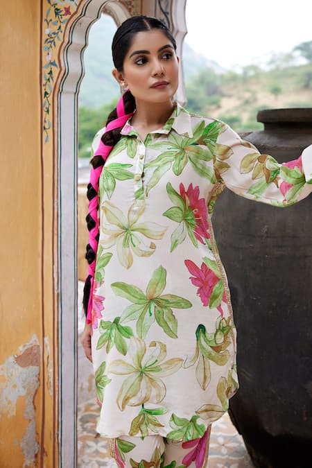 Floral Print Cotton Kurti & Pant, Hand Wash at Rs 599/piece in Surat | ID:  25568796833