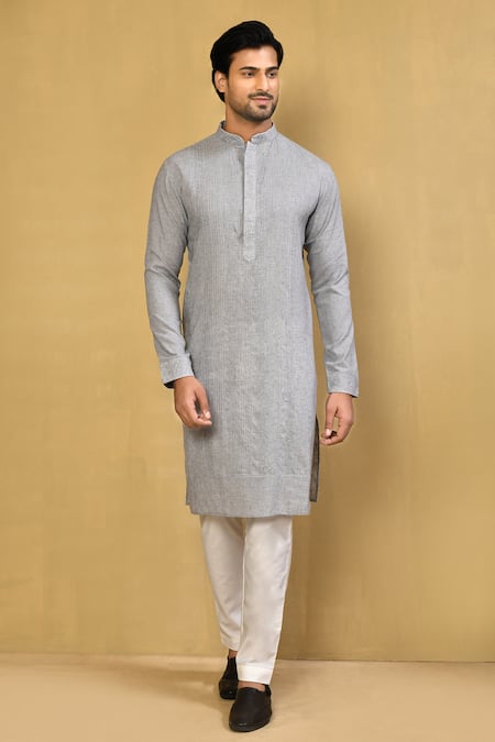 Arihant Rai Sinha Cotton Linen Straight Kurta & Pant Set 