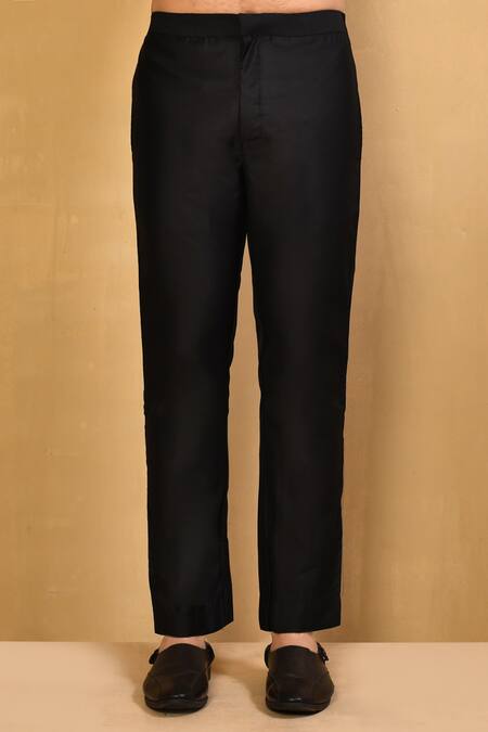 Arihant Rai Sinha_Black Cotton, Chanderi Tie-dye Pattern Kurta And Pant Set_Online_at_Aza_Fashions